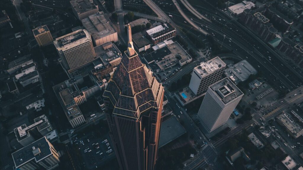 Georgia, aerial photo of downtown